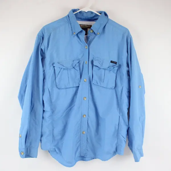 ExOfficio Women's M Blue Long Sleeve Button-Down Outdoor Fishing Vented