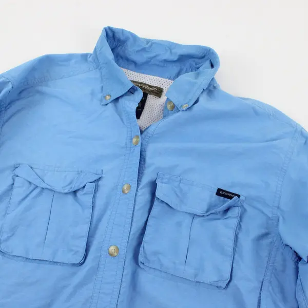 ExOfficio Women's M Blue Long Sleeve Button-Down Outdoor Fishing Vented