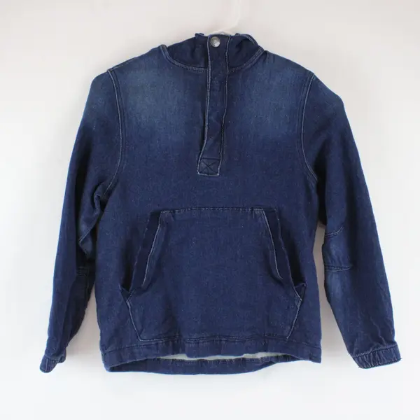 Cat & Jack Girls’ Denim Blue Long Sleeve Pullover Jean Hoodie Size M 8/10 