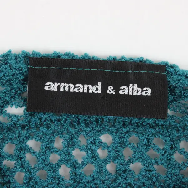 Armand & Alba Dark Teal Knit Poncho Shawl Fringe Boho Chic One Size