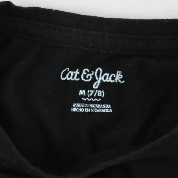 Cat & Jack Girl's Black Long-Sleeve Rainbow Shirt Glittery Accents, Size M (7/8)