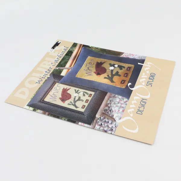 2004 Winter Cardinal Doubles SamSarah Design Studio Cross-Stitch & Wool Applique