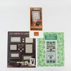 Lot of 3 Cross Stitch Patterns Occasions to Remember Beware Irish Cream Sampler