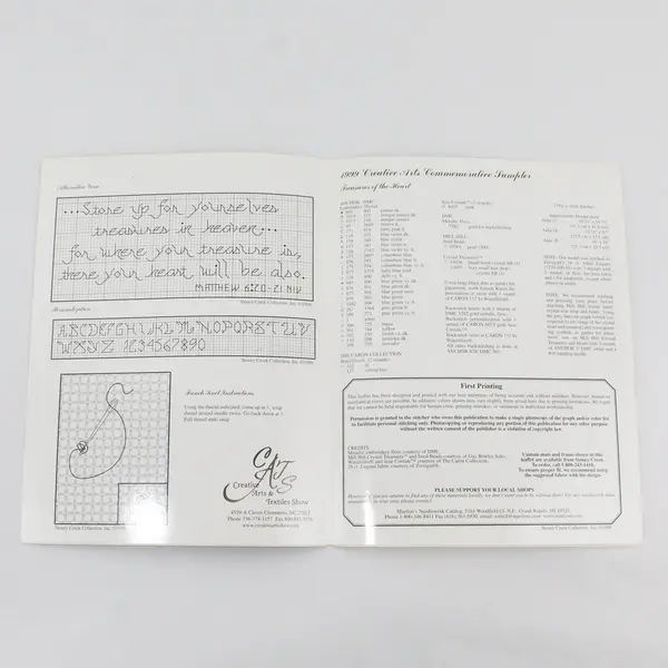 Treasures of the Heart Vol1 1999 Creative Arts Commemorative Leaflet