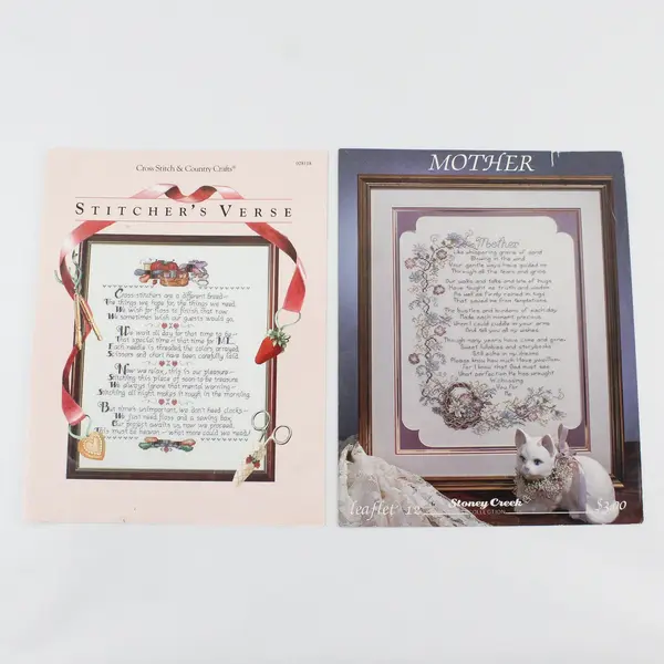 Vintage Lot 2 Cross-Stitch Leaflets Stoney Creek Mother Stitcher's Verse