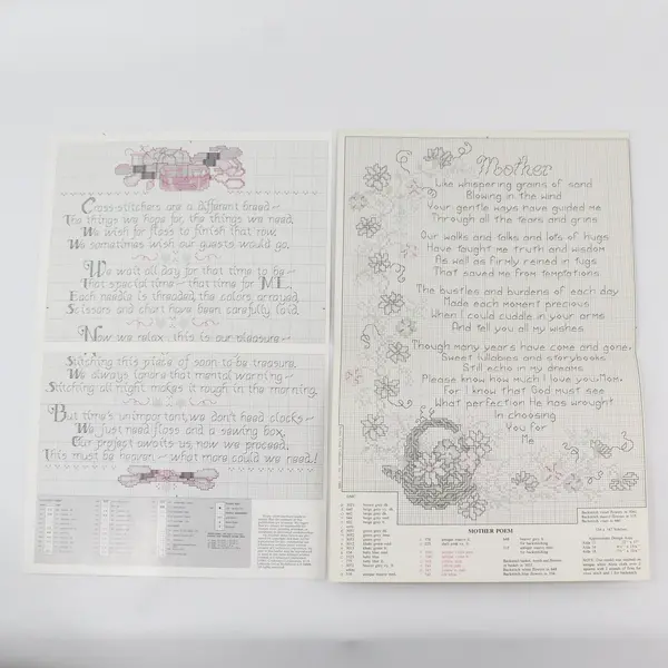 Vintage Lot 2 Cross-Stitch Leaflets Stoney Creek Mother Stitcher's Verse