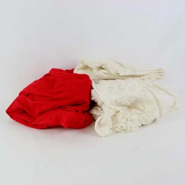 Lot of 3 Red Off-White Crochet Lace Tablecloths DIY Fabric Upcycling FLAWED