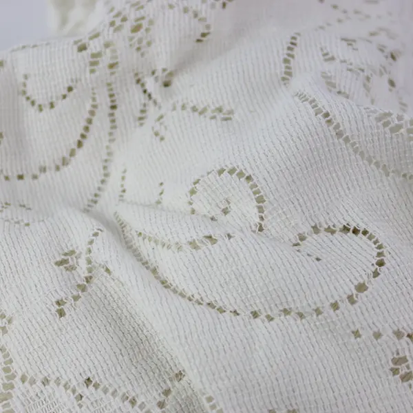 Lot of 3 Red Off-White Crochet Lace Tablecloths DIY Fabric Upcycling FLAWED