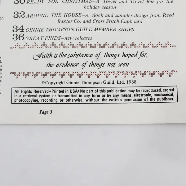 Vintage Counted Cross Stitch Needlewords Magazine Fall 1988 Issue Good