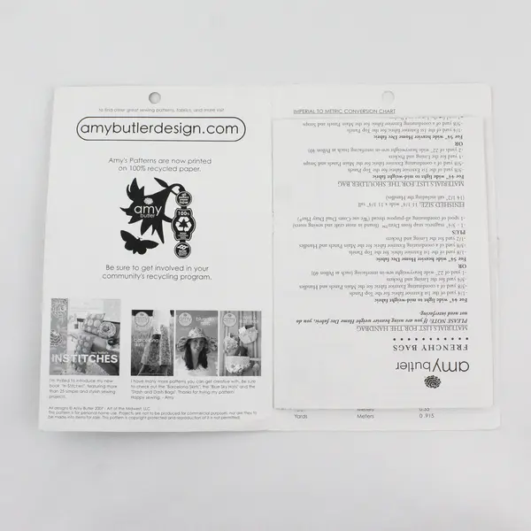 Amy Butler Midwest Modern Sewing Patterns Frenchy Bags 2007 Good
