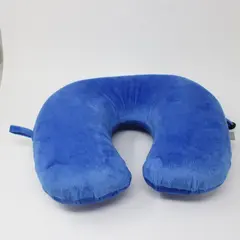 Blue Microfiber Neck Pillow Travel Pillow Used