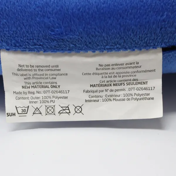 Blue Microfiber Neck Pillow Travel Pillow Used