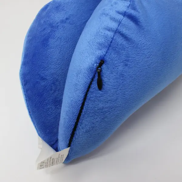 Blue Microfiber Neck Pillow Travel Pillow Used