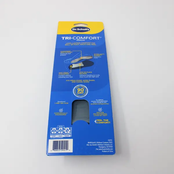 Dr Scholl's Tri-Comfort Insoles Men's 8-14 Heel Arch Ball Foot