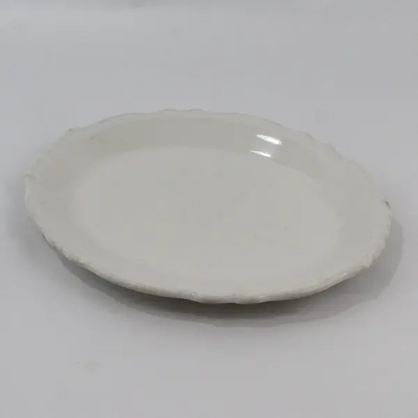 Homer Laughlin White Ceramic Oval Dish 12.5" FLAWED