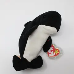 1996 Ty Beanie Baby Waves Orca Whale Retired w/ Tag Protector