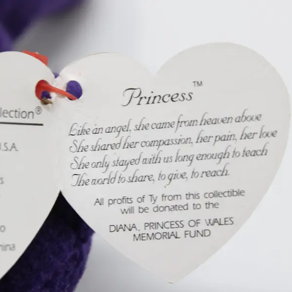 Ty Beanie Babies Princess Diana 1997 Purple Bear w/ Tag Retired Plush