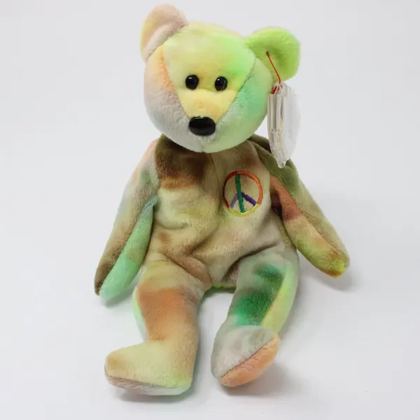 Ty Beanie Baby Peace Bear 1996 Tie-Dye Retired Plush Rare