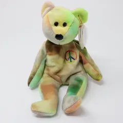 Ty Beanie Baby Peace Bear 1996 Tie-Dye Retired Plush Rare