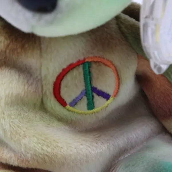 Ty Beanie Baby Peace Bear 1996 Tie-Dye Retired Plush Rare