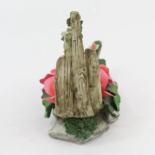 Capodimonte Fabar Pink Roses On A Dead Branch Sculpture