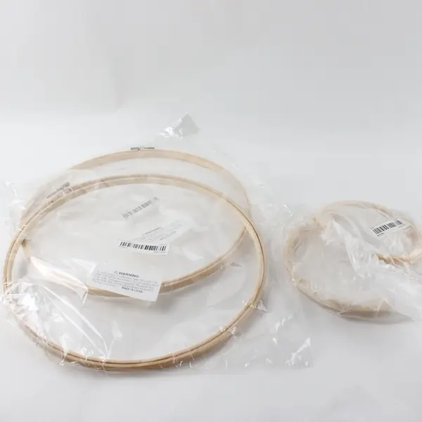Lot of 4 Embroidery Hoops 2x12in 2x5in Cross Stitch Sewing Frames