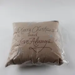 the Trimmerry Merry Christmas Love Always Brown Decorative Pillow 9x9