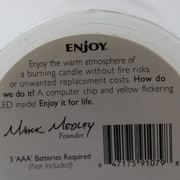 Enjoy Flameless Real Wax LED Pillar Candle 3x6