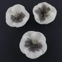 Lot of 3 Ivory Poppy-Inspired Decorative Candles