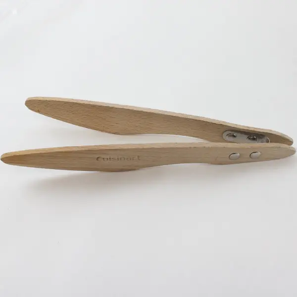 Lot of 5 Pairs Mixed Brand Wooden Tongs Cuisinart Pampered Chef Unbranded