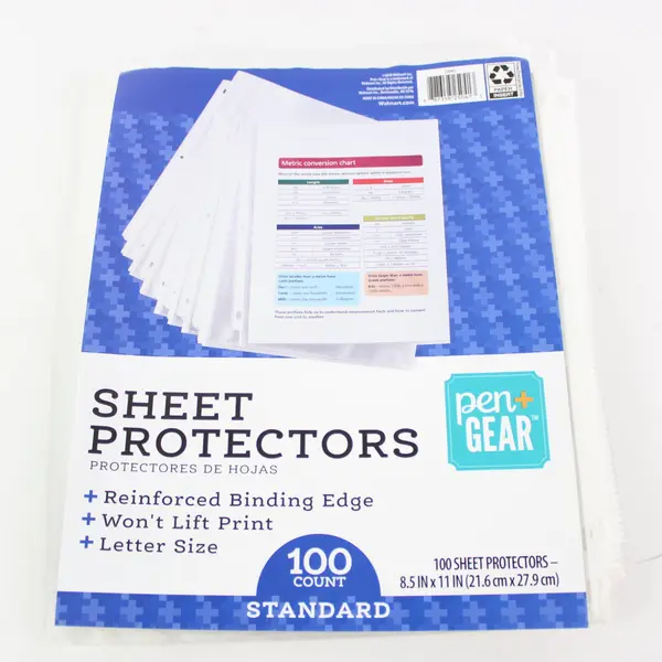 PenGear Clear Standard Letter Sheet Protectors Partial Open Pack