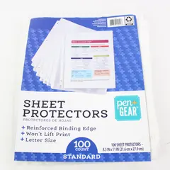 PenGear Clear Standard Letter Sheet Protectors Partial Open Pack