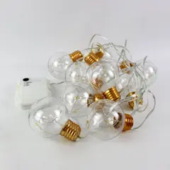 10 Count Clear Globe LED Battery Operated String Lights