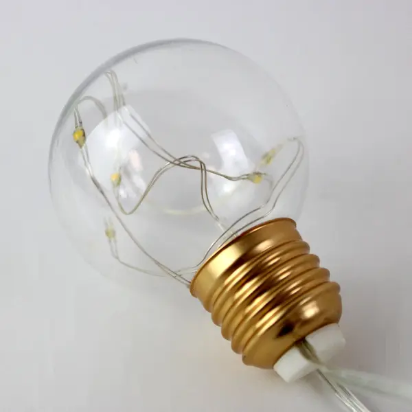 10 Count Clear Globe LED Battery Operated String Lights