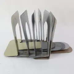 Lot of 6  Metal Non-Skid Bookends Book Supports