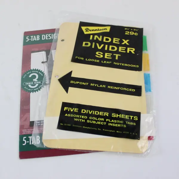 Vintage Day Runner 5-Tab Blank Refills 021-0600 & Five Divider Sheets 