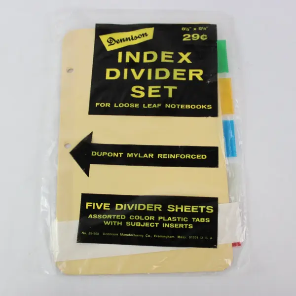 Vintage Day Runner 5-Tab Blank Refills 021-0600 & Five Divider Sheets 