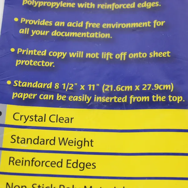 HQAdvance 50 Clear Sheet Protectors for Binders Office School