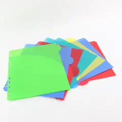 Lot of 8 Pocket Tabbed Binder Dividers Assorted Colors