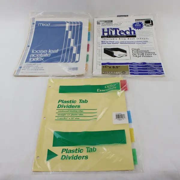 Mixed Lot Assorted Binder Dividers & Index Tab Sets Multi Brand