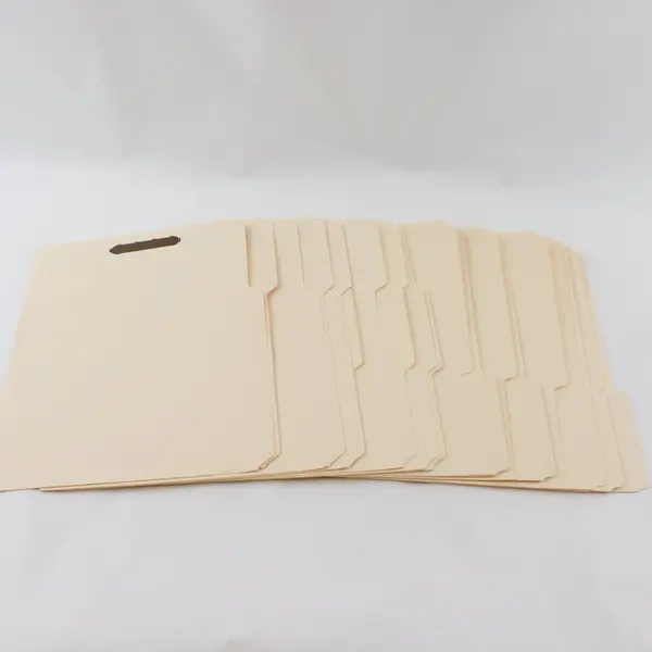 Lot of 16 Manila File Folders w/ Fasteners