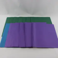 Lot of 13 2-Pocket Cardstock Portfolios w/ Prongs Assorted Colors