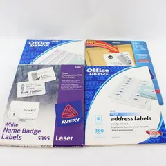 Mixed Lot Blank Business Labels Avery Office Depot New Open Box