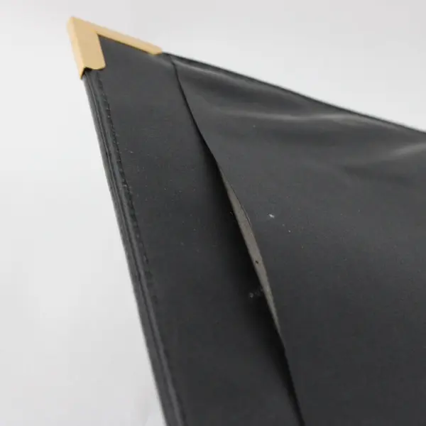 Black Faux Leather Padfolio Brass Corners Business Portfolio