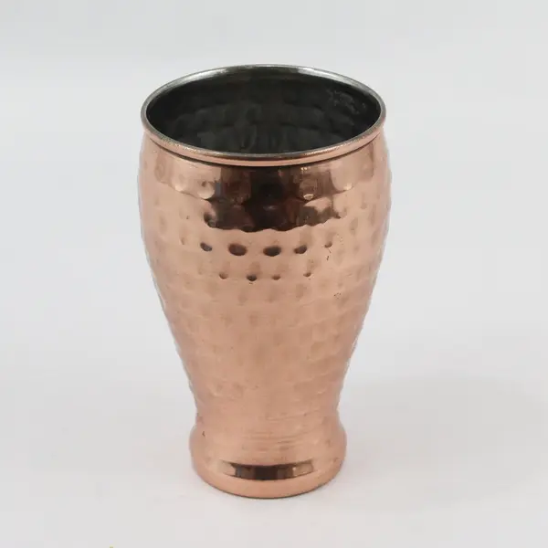 Hammered Copper Tumbler Cup 5.75in Textured Finish Drinkware