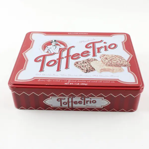 Williams Sonoma Handcrafted Toffee Trio Tin Canister Empty Collectible
