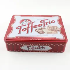 Williams Sonoma Handcrafted Toffee Trio Tin Canister Empty Collectible