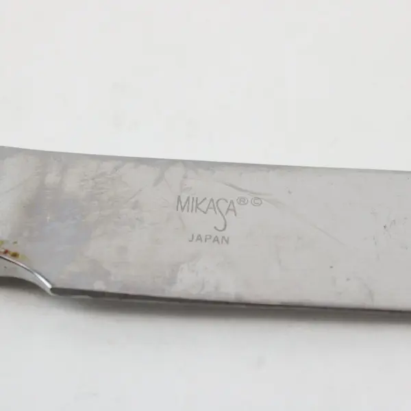 Lot of 2 Mikasa Cathedral Stainless Steel Dinner Knives, 9 1/4" long
