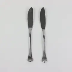 Lot of 2 Reed&Barton Estoril Stainless Steel Fluted Master Butter Knives 7 1/8"