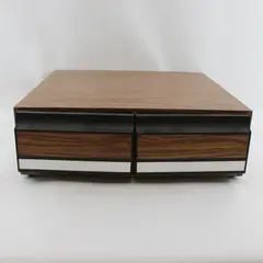 Vintage 80s Faux Wood Grain 2 Drawer VHS Tape Storage Cabinet Case Video Retro